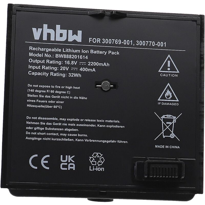 vhbw Batterie remplacement pour Bose 300769-001, 300770-001 pour enceinte, haut-parleurs (2200mAh, 16,8V, Li-ion)