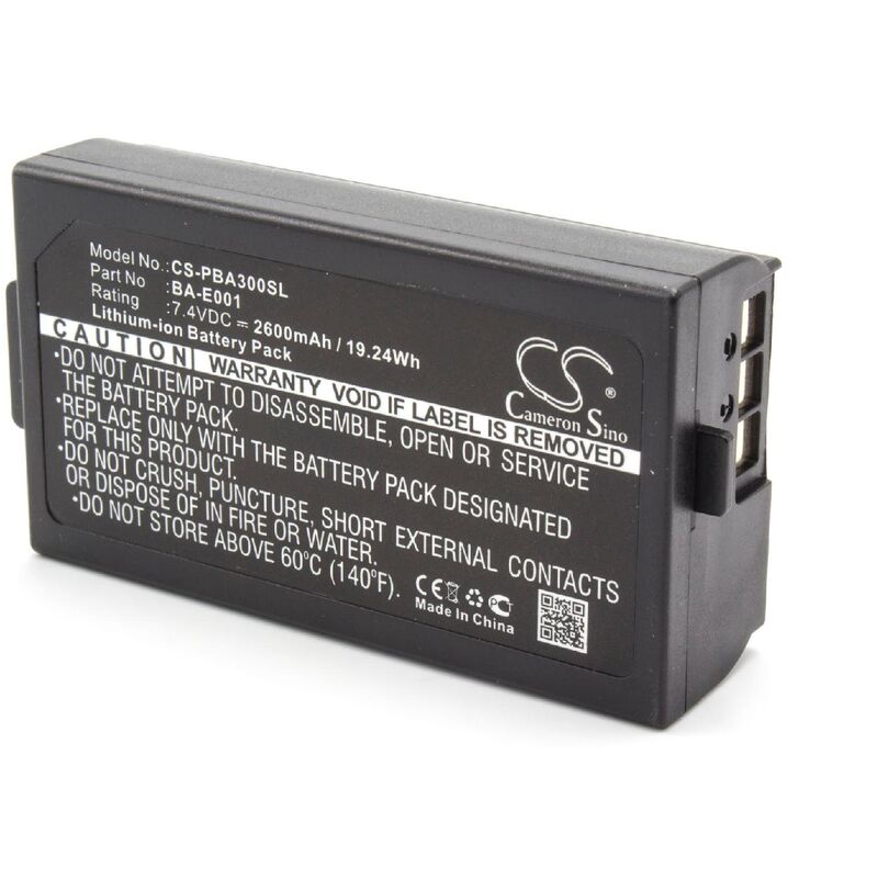 Vhbw - Batterie remplacement pour Brother BA-E001, PJ7 pour imprimante, scanner, imprimante d'étiquettes (2600mAh, 7,4V, Li-ion)