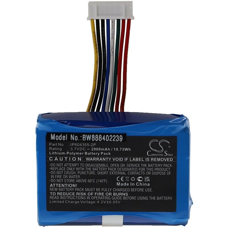 Vhbw - Batterie remplacement pour Castles IP604355-2P pour lecteur de carte, nfc Smart Card Reader (2900mAh, 3,7V, Li-polymère)