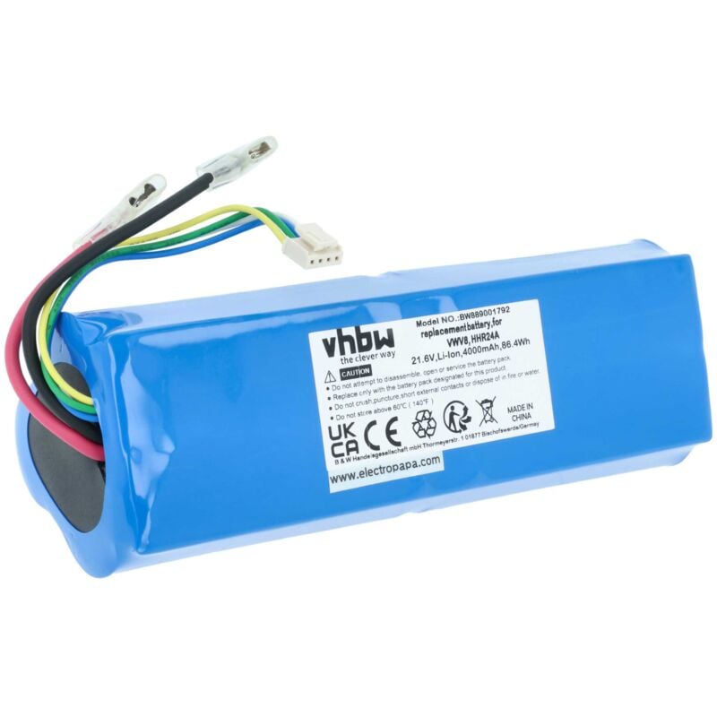 Batterie remplacement pour Dreame HHR24A, VWV8 pour aspirateur (4000mAh, 21,6V, Li-ion) - Vhbw