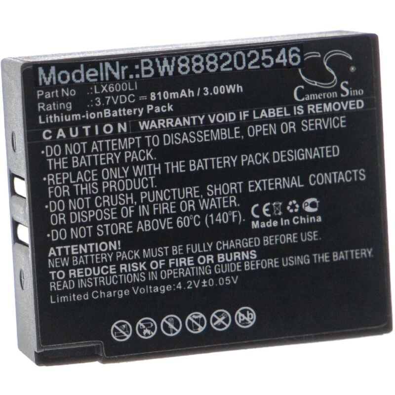 Batterie remplacement pour Eartec LX600LI pour casque audio, écouteurs sans fil (810mAh, 3,7V, Li-ion) - Vhbw