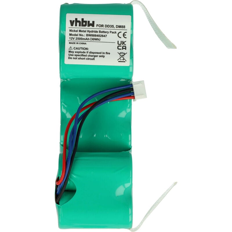 Vhbw - Batterie remplacement pour Ecovacs 10001568, 10002167, ZJ1517-HFR, DD3G, DD4G, DM88 pour robot électroménager (2500mAh, 12V, NiMH)