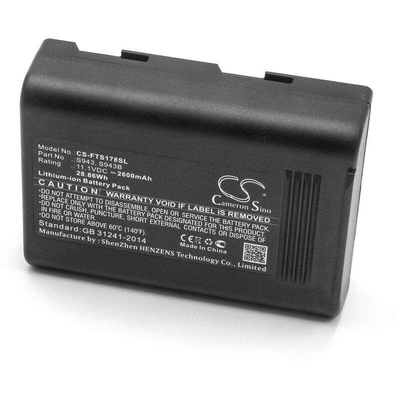 Batterie remplacement pour fitel S943, S943B pour soudeuse (2600mAh, 11,1V, Li-ion) - Vhbw