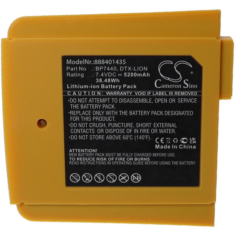 Batterie remplacement pour Fluke BP7440, dtx-lion pour outil de mesure (5200mAh, 7,4V, Li-ion) - Vhbw