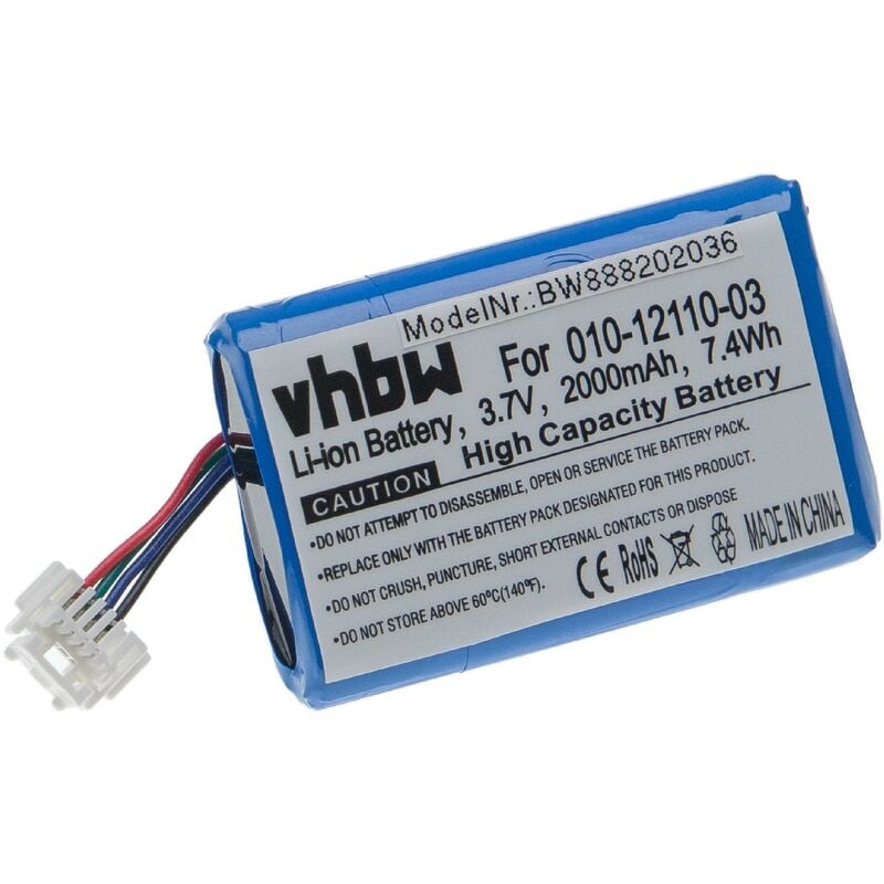 Vhbw - Batterie remplacement pour Garmin 361-00077-10, 616-00077-00, 616-00077-10 pour gps, appareil de navigation (2000mAh, 3,7V, Li-ion)