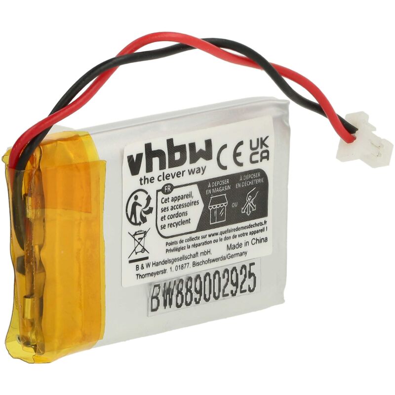 Vhbw - Batterie remplacement pour GMB452233 pour casque audio, écouteurs sans fil (365mAh, 3,7V, Li-polymère)