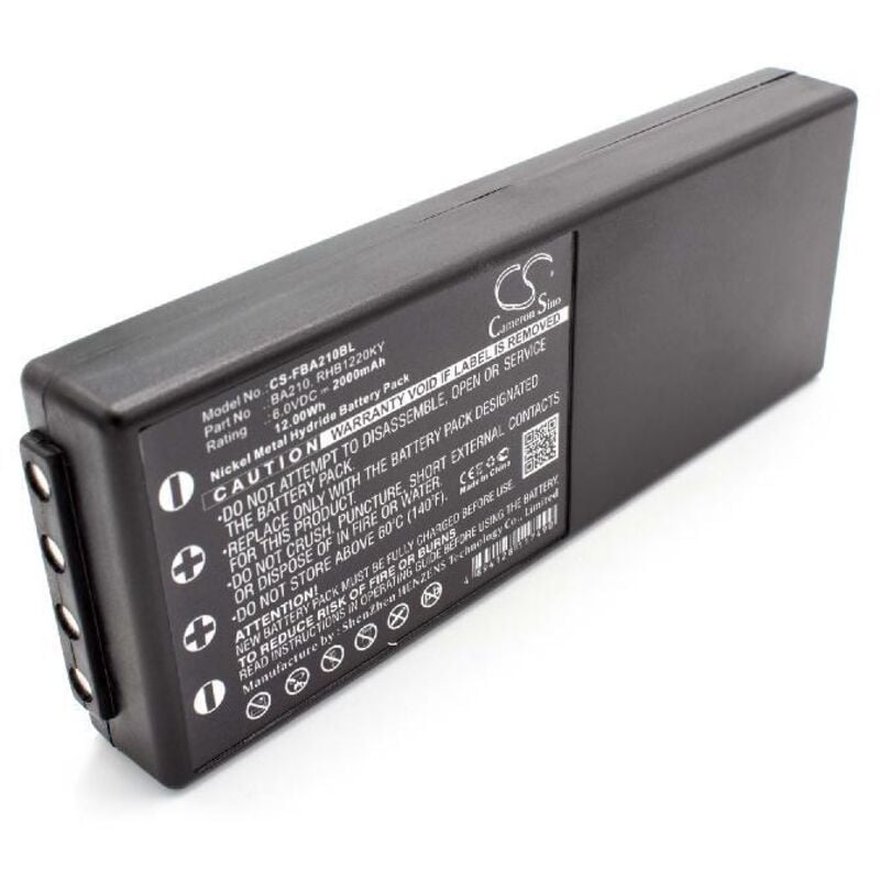 Vhbw - Batterie remplacement pour hbc 005-01-00466, BA210, BA213020, BA21303, BA214060 pour opérateur télécommande industrielle (2000mAh, 6V) - noir