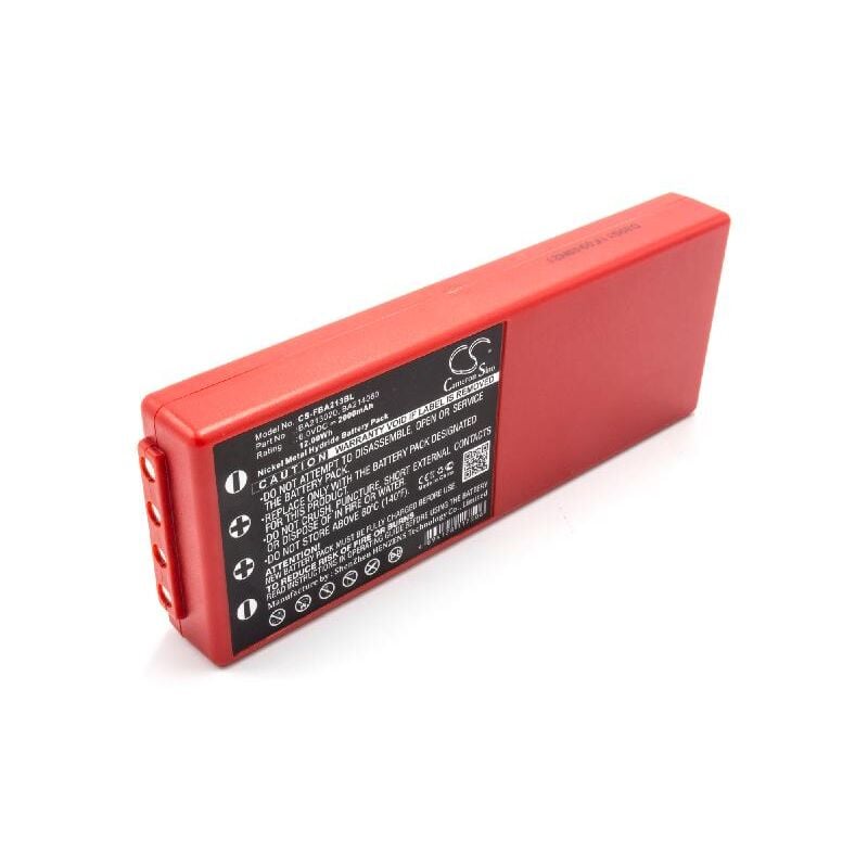 Vhbw - Batterie remplacement pour hbc 005-01-00466, BA210, BA213020, BA213030, BA214060 pour opérateur télécommande industrielle (2000mAh, 6V) - rouge