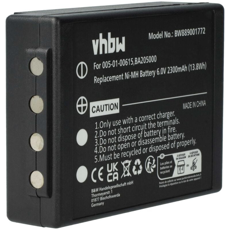 Vhbw - Batterie remplacement pour hbc BA209000, BA209061, BA209060, BA209001 pour opérateur télécommande industrielle (2300mAh, 6V, NiMH)