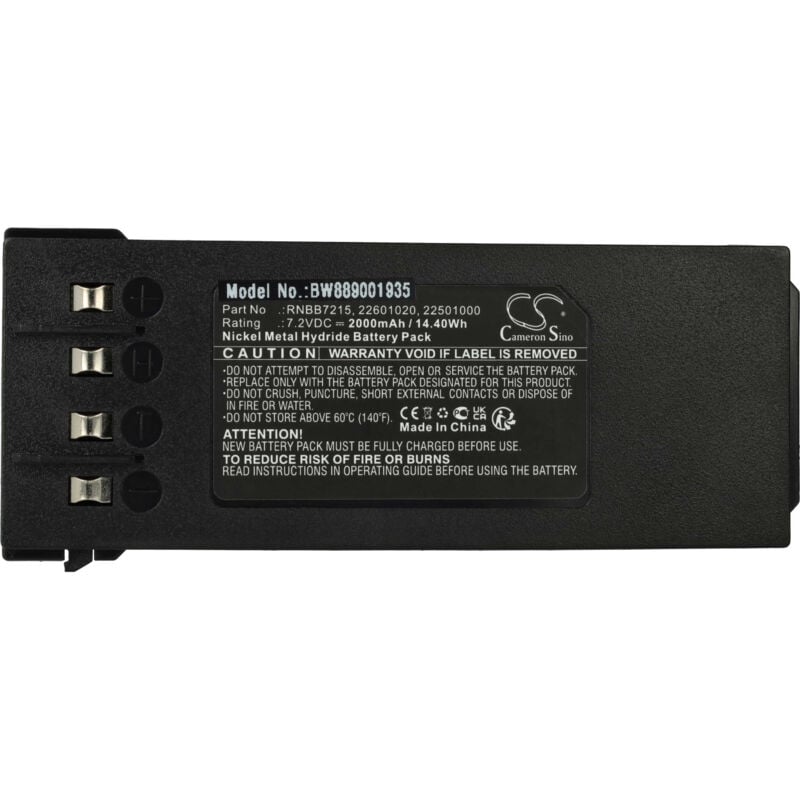 Vhbw - Batterie remplacement pour Hiab 2250201, 2.250.2011, 2.250.1000, 2.250.2010, 22501000 pour opérateur télécommande industrielle (2000mAh, 7,2V,