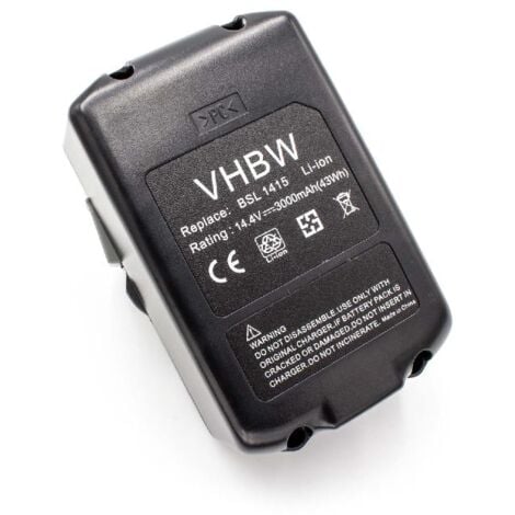 vhbw Batterie remplacement pour Hitachi / HiKOKI 329083, 329877, 329901, BSL 1415, BSL 1430 pour outil électrique (3000mAh Li-ion 14,4V)