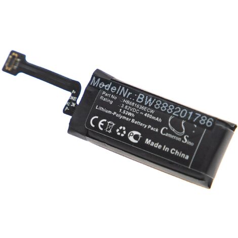 vhbw batterie remplacement pour Huawei HB681636ECW pour casque écouteurs casque micro sans fil (400mAh, 3,82V, Li-polymère)