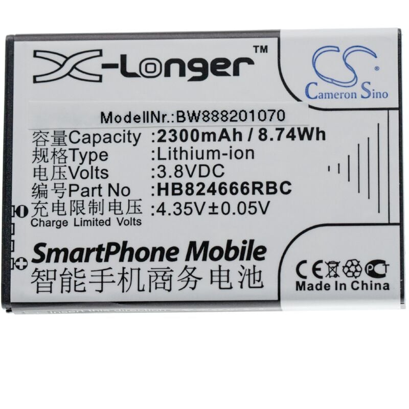 Batterie remplacement pour Huawei HB824666RBC, HWBBJ1 pour routeur modem hotspots (2300mAh, 3,8V, Li-ion) - Vhbw