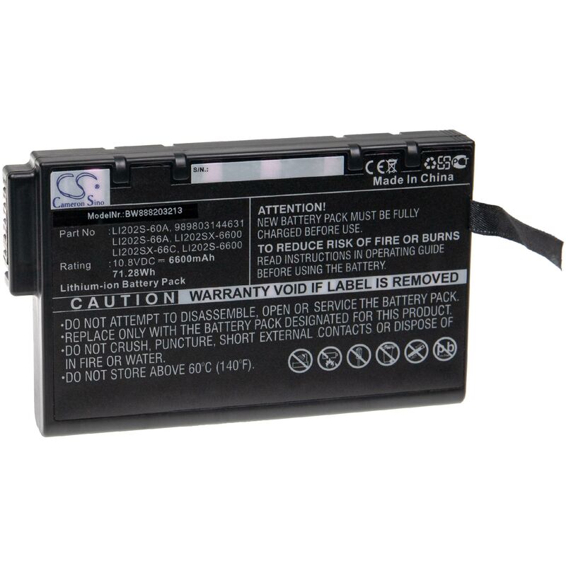 Batterie remplacement pour Hughes 3500065-0001 pour outil de mesure (6600mAh, 10,8V, Li-ion) - Vhbw