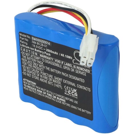 vhbw Batterie remplacement pour Husqvarna 584 85 28-02, 589 58 62-01, 592 96 83-01 pour robot tondeuse (2600mAh, 18,5V, Li-ion)