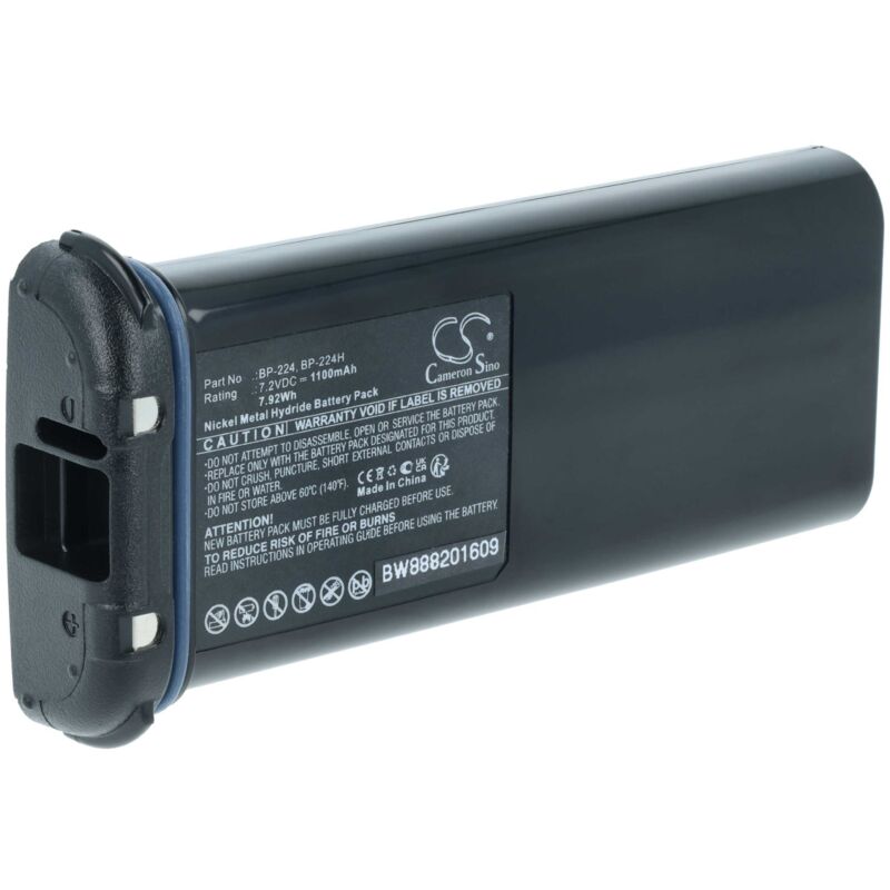 Vhbw - Batterie remplacement pour Icom BP-224, BP-224H pour radio talkie-walkie (1100mAh, 7,2V, NiMH)