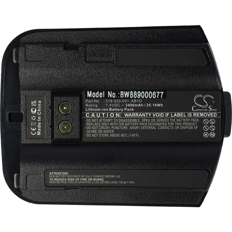 Batterie remplacement pour Intermec 318-020-001, AB1G pour scanner de code-barre pos (3400mAh, 7,4V, Li-ion) - Vhbw