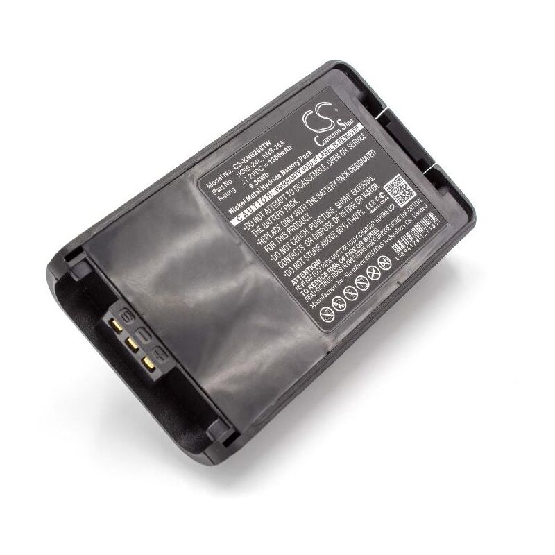 Vhbw - Batterie remplacement pour Kenwood KNB-55Li, KNB-56, KNB-56L, KNB-57, KNB-57Li, KNB-68LC pour radio talkie-walkie (1300mAh, 7,2V, NiMH)