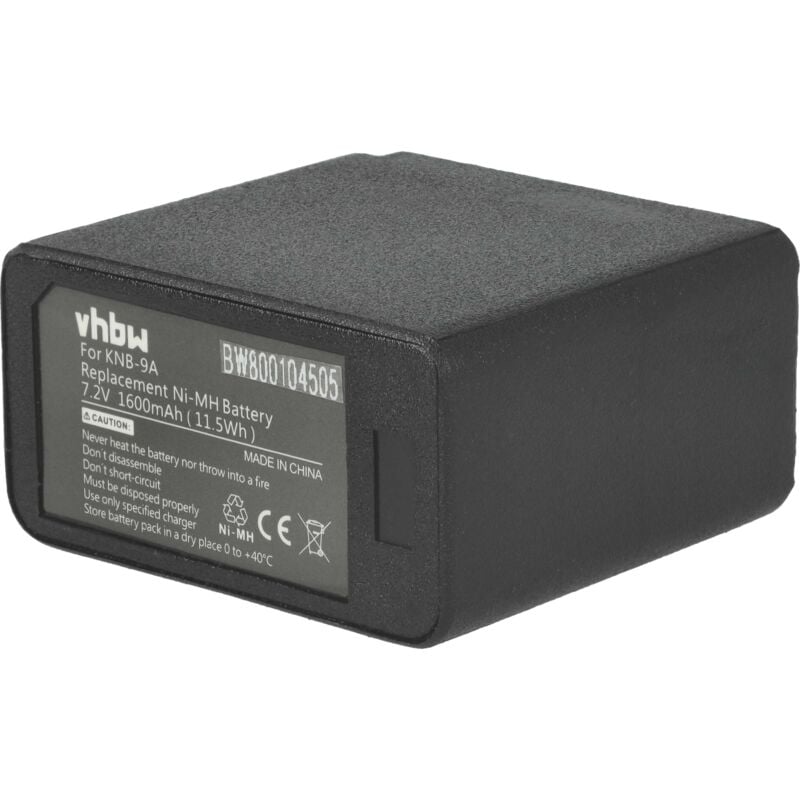 Batterie remplacement pour Kenwood KNB-9A pour radio talkie-walkie (1600mAh, 7,2V, NiMH) - Vhbw
