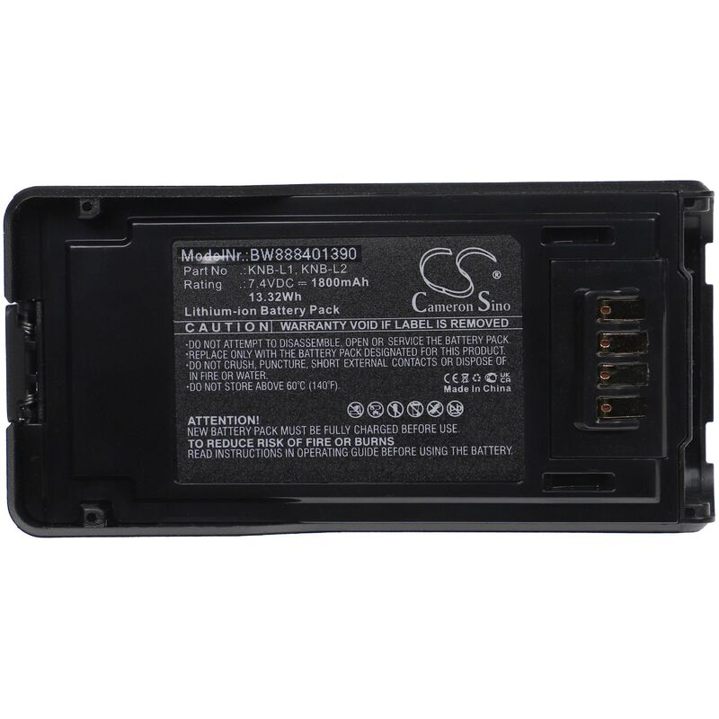 Batterie remplacement pour Kenwood KNB-N4, KNB-N4M pour radio talkie-walkie (1 800mAh, 7,4V, Li-ion) - Vhbw