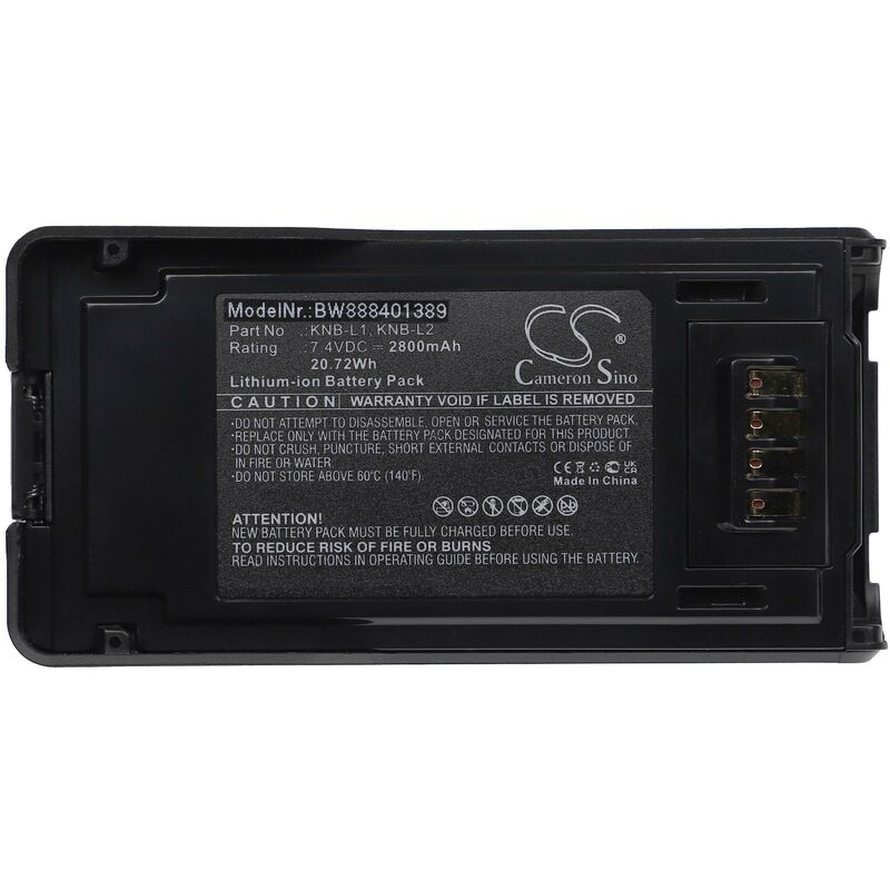 Batterie remplacement pour Kenwood KNB-N4, KNB-N4M pour radio talkie-walkie (2 800mAh, 7,4V, Li-ion) - Vhbw