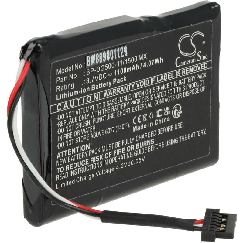 Vhbw - Batterie remplacement pour Mio BP-DG500-11/1500 mx pour gps compteur de vélo (1100mAh, 3,7V, Li-ion)