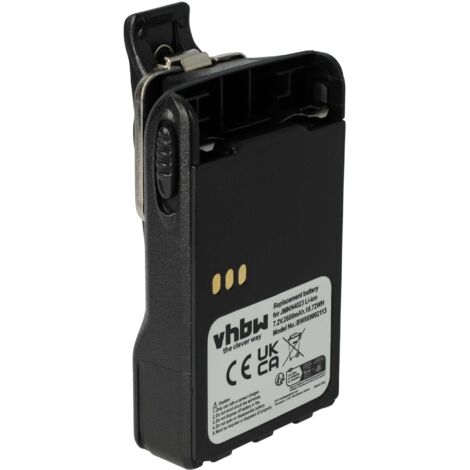 vhbw Batterie remplacement pour Motorola PMNN4201LI pour radio talkie-walkie (2600mAh, 7,2V, Li-ion) - avec clip de ceinture