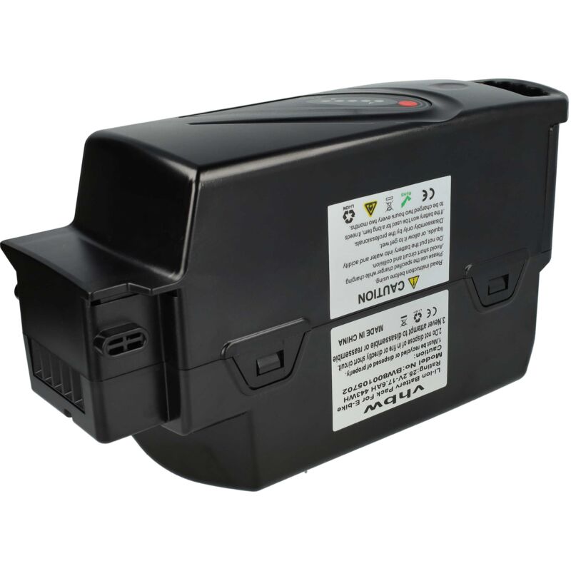 Vhbw - Batterie remplacement pour NKY210B02, NKY210B2, NKY224B02, NKY224B2, NKY190B02, NKY226B02 pour vélo électrique (17,6Ah, 25,2V, Li-ion) - noir
