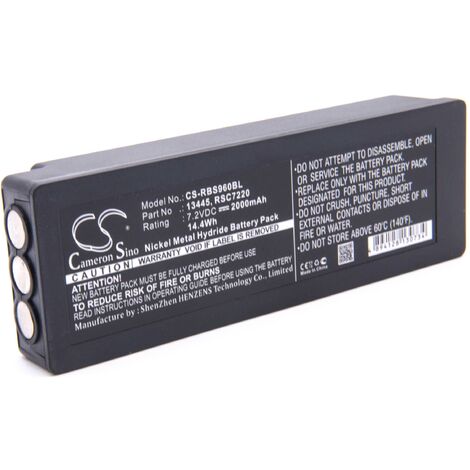 vhbw Batterie remplacement pour Palfinger Scanreco 1026, 13445, 16131, 17162 pour opérateur télécommande industrielle (2000mAh, 7,2V, NiMH)