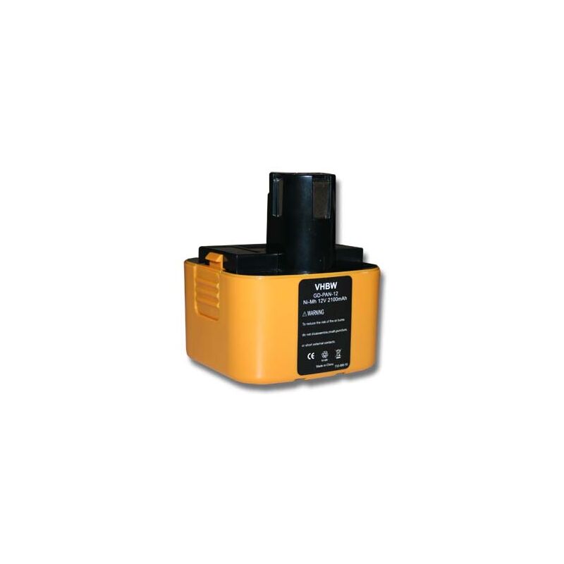 vhbw Batterie remplacement pour Panasonic EY9106, EY9001, EY9106B, EY9005B, EY9006, EY9103, EY9006B, EY9101 pour outil électrique (2100 mAh, NiMH, 12