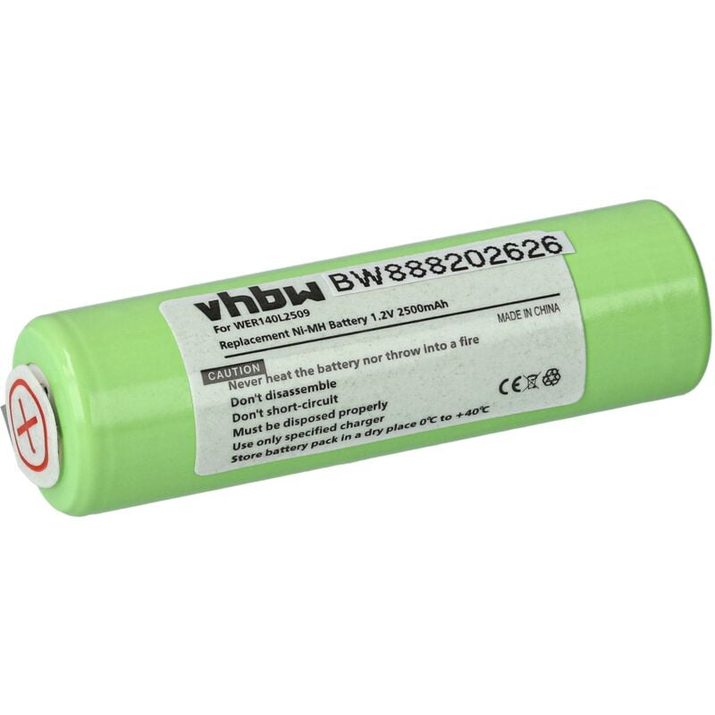 vhbw Batterie remplacement pour Panasonic WER140L2509 pour tondeuse à cheveux (2500mAh, 1,2V, NiMH)