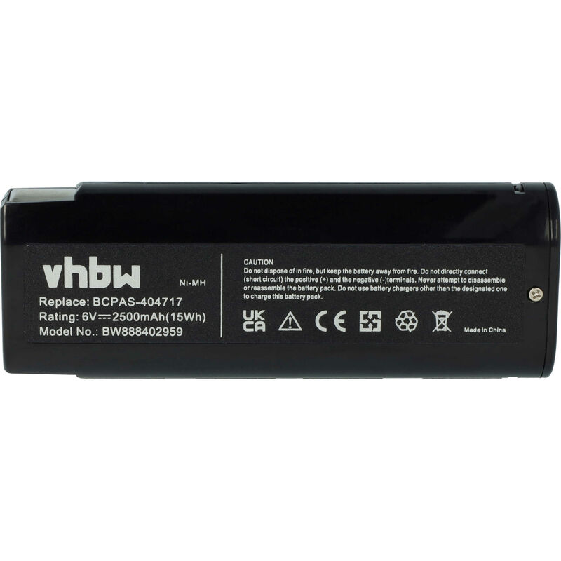 Batterie remplacement pour Paslode B20544E, B20720, BCPAS-404717, BCPAS-404717H pour outil électrique, cloueur pneumatique (2500 mAh, NiMH, 6 v)