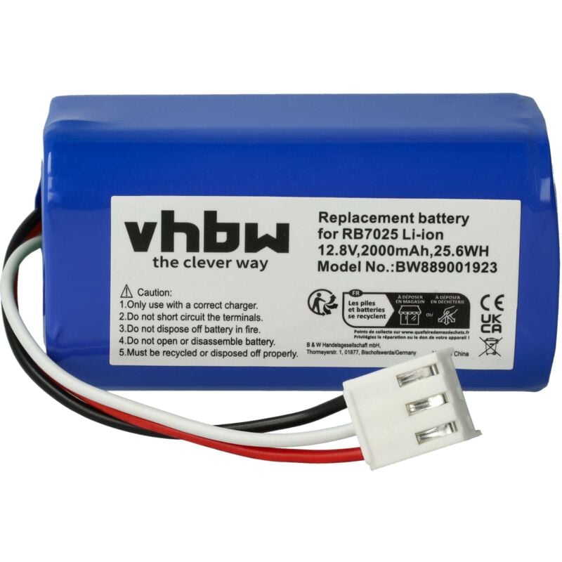 vhbw Batterie remplacement pour Philips CP0111/01, 4IFR19/66, Severin Chill 4404048 pour robot électroménager (2000mAh, 12,8V, Li-ion)