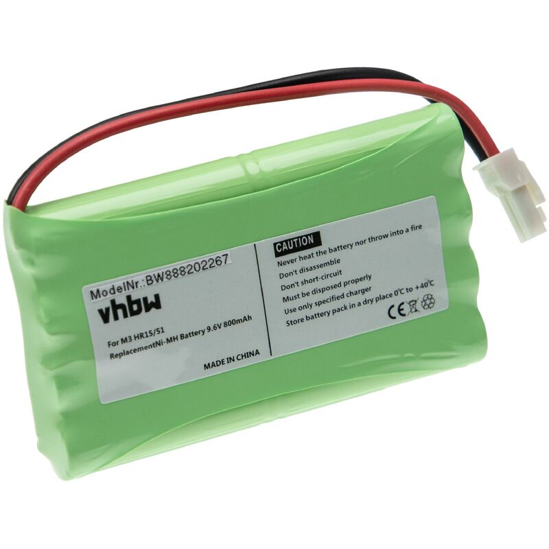 Batterie remplacement pour Polargos S1512 pour motorisation de porte ou portail (800mAh, 9,6V, NiMH) - Vhbw
