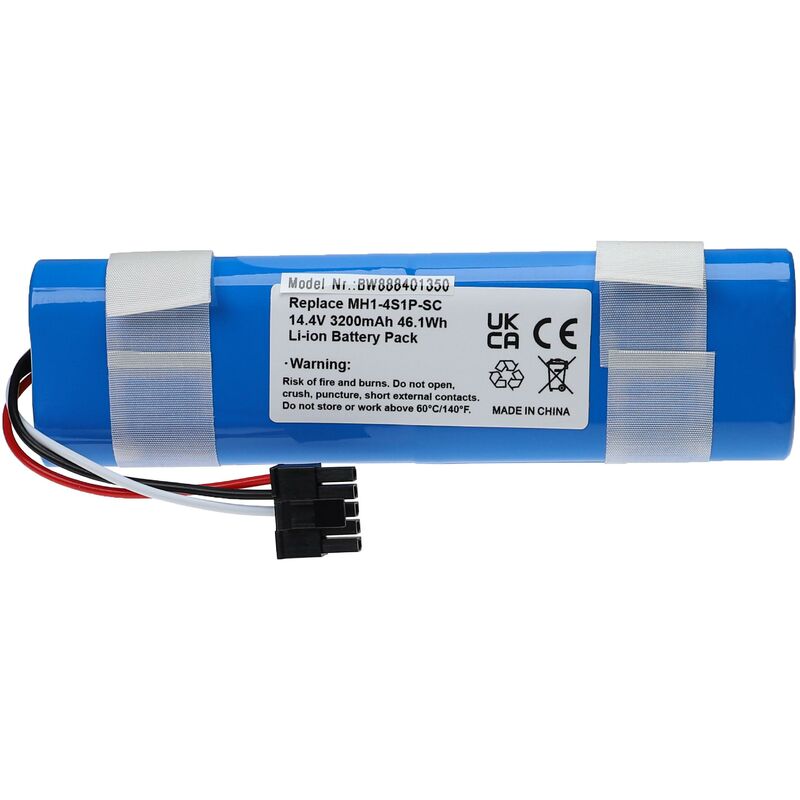 Batterie remplacement pour Proscenic MH1-4S1P-SC pour aspirateur (3200mAh, 14,4V, Li-ion) - Vhbw