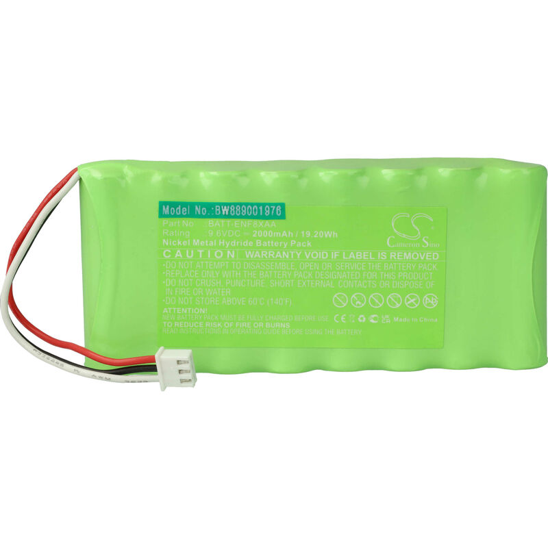 Vhbw - Batterie remplacement pour Pyronix BATT-ENF8XAA pour système d'alarme (2000mAh, 9,6V, NiMH)