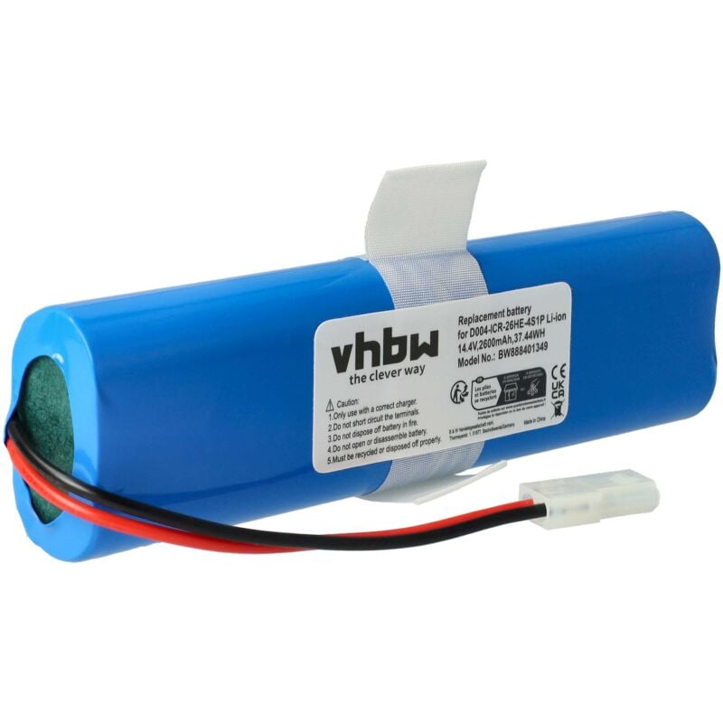 Vhbw - Batterie remplacement pour Rowenta D043-INR-M26-4S1P, INR18650F9M-4S1P, SS-2230002528 pour robot électroménager (2600mAh, 14,4V, Li-ion)