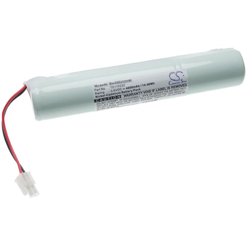 Vhbw - Batterie remplacement pour Schneider TD110332, 329056000 pour éclairage d'issue de secours (4000mAh, 3,6V, NiCd)