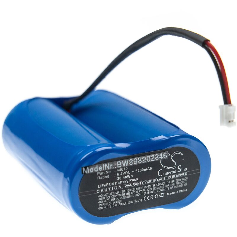 Batterie remplacement pour Streamlight 44610 pour lampe de poche, frontrale (3200mAh, 6.4V, LiFePO4) - Vhbw