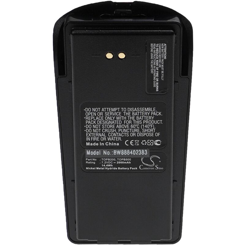 Batterie remplacement pour Tait TOPB800, TOPB800 (Slim) pour radio talkie-walkie (2000mAh, 7,2V, NiMH) - avec clip de ceinture - Vhbw