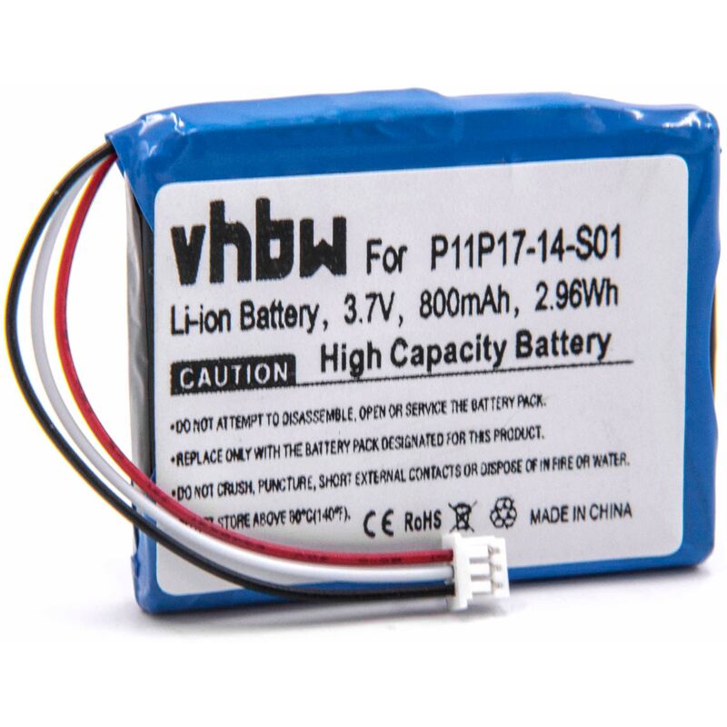 Vhbw - batterie remplacement pour TomTom P11P17-14-S01 pour système de navigation gps (800mAh, 3,7V, Li-ion)