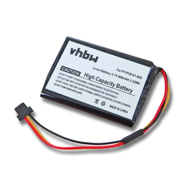 Vhbw - batterie remplacement pour TomTom P11P20-01-S02 pour système de navigation gps (900mAh, 3,7V, Li-ion)