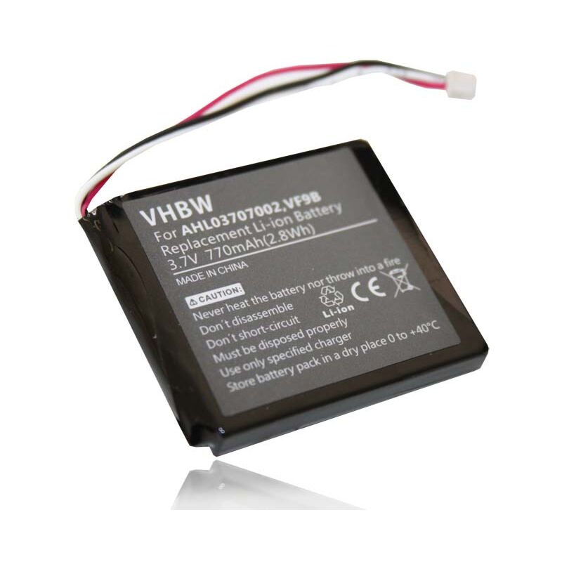 Vhbw - Batterie remplacement pour TomTom VF9B, , AHL03707002 pour gps, appareil de navigation (770mAh, 3,7V, Li-ion)