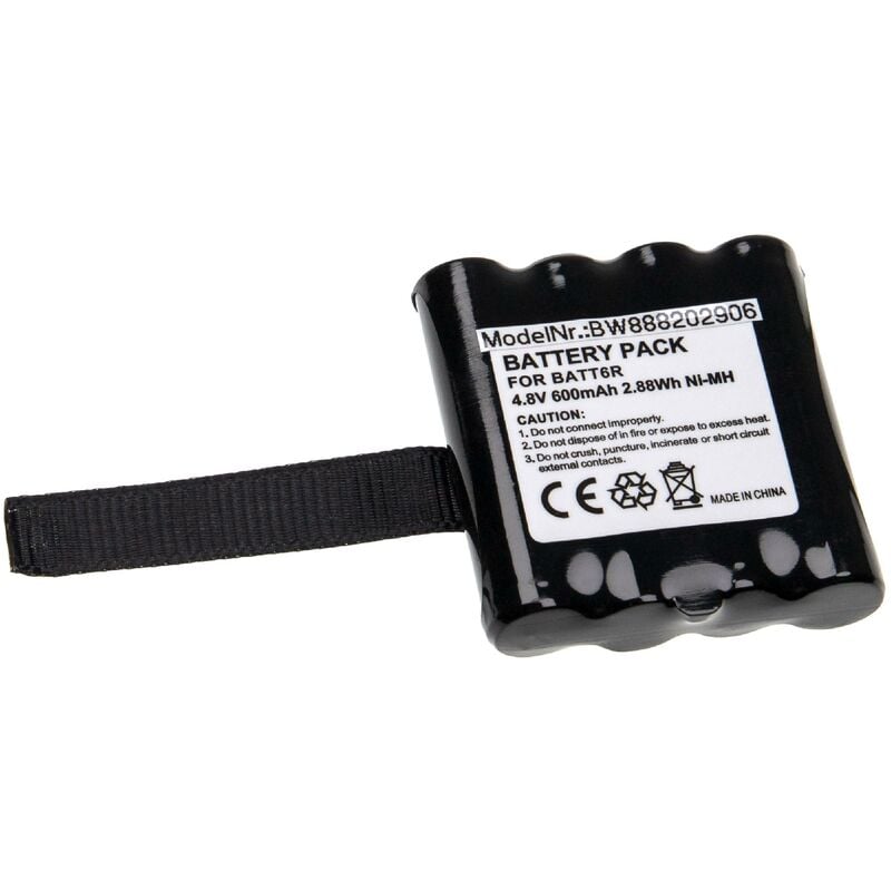 Batterie remplacement pour Uniden BP-38, BP-39, BP-40, BT-1013, BT-537 pour radio talkie-walkie (600mAh, 4,8V, NiMH) - Vhbw