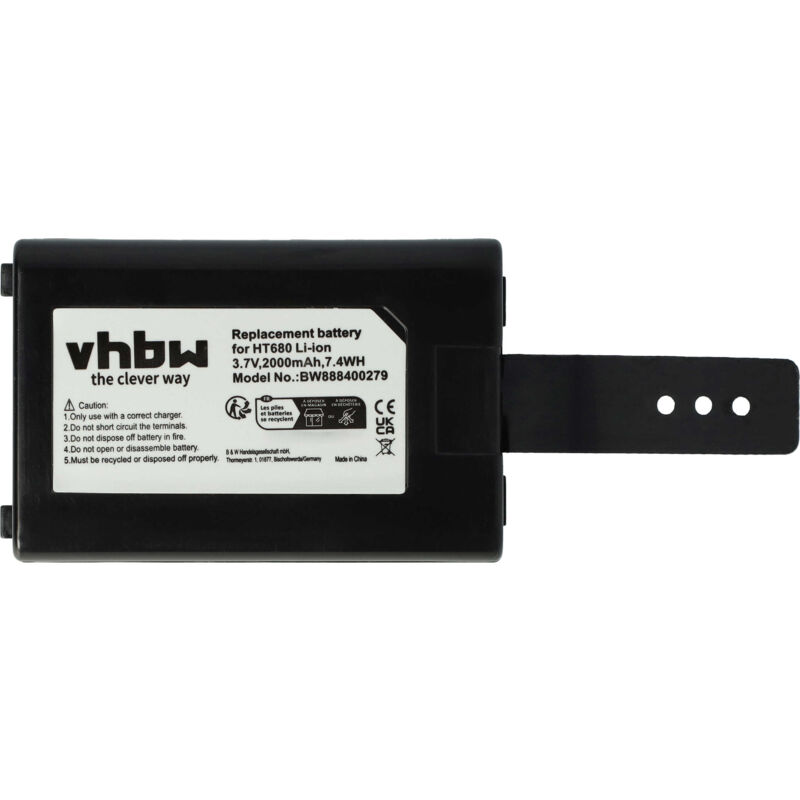 Batterie remplacement pour Unitech 1400-900001G, 1400-910005G, 1400-900005G pour ordinateur mobile pda scanner (2000mAh, 3,7V, Li-ion) - Vhbw