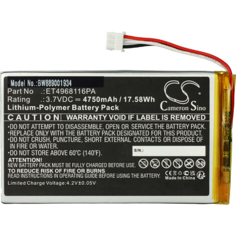 vhbw Batterie remplacement pour Voice Caddie ET4968116PA pour chariot de golf électrique (4750mAh, 3,7V, Li-ion)