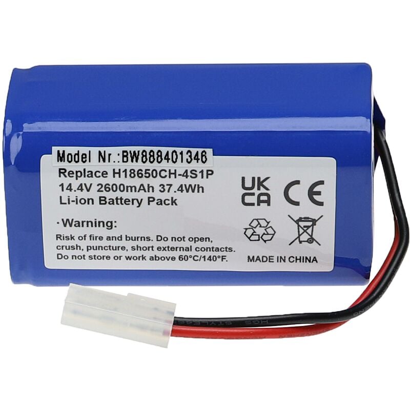 Batterie remplacement pour Xiaomi H18650CH-4S1P pour aspirateur (2600mAh, 14,4V, Li-ion) - Vhbw