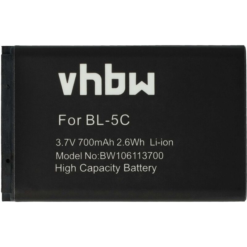 battery compatible with Adapt, Altina, Bluetooth, ezGPS, Haicom, Holux, iBlue, i-Trek, Nemerix, Nieuw, PPurple, u.a. Bluetooth GPS (700mAh) - Vhbw