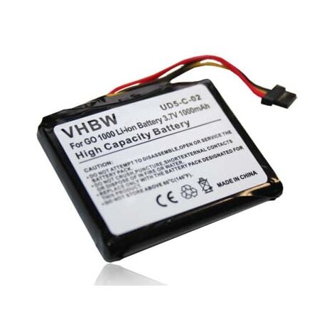 vhbw Battery compatible with Blue&Me TomTom 2 GPS Navigation System Sat Nav (1000mAh, 3.7 V, Li-ion)