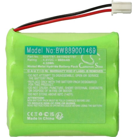 vhbw Battery compatible with BMW F02 750Li N63 4.4L, F02 750Li xDrive N63 4.4L Emergency Call Transmitter (900 mAh, 4.8 V, NiMH)